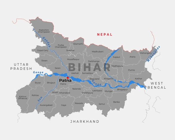 Bihar river map