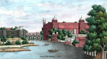Delhi flood plain, Red Fort as embankment