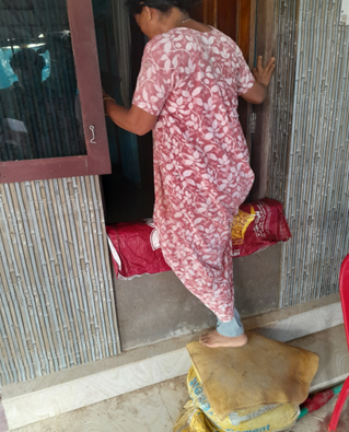 A raised doorway barrier in Chellanam